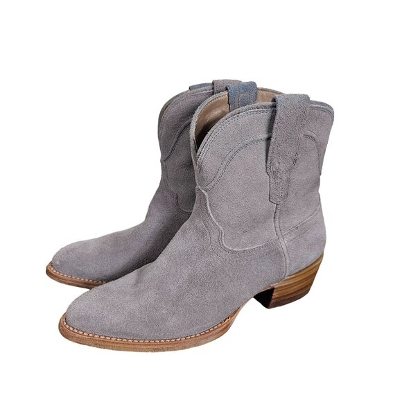 Tecovas Gray Suede Ankle Boots - Picture 2 of 14